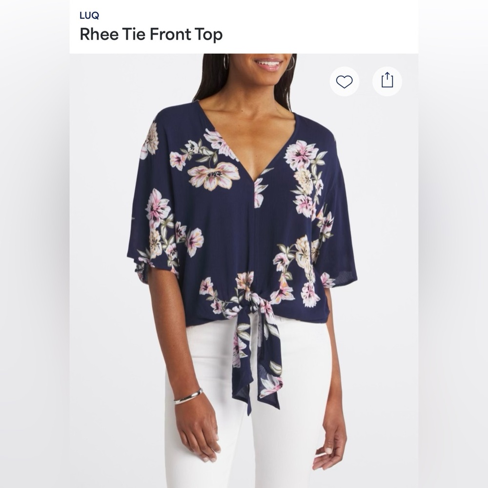 Lia Rhee Tie Front Top
